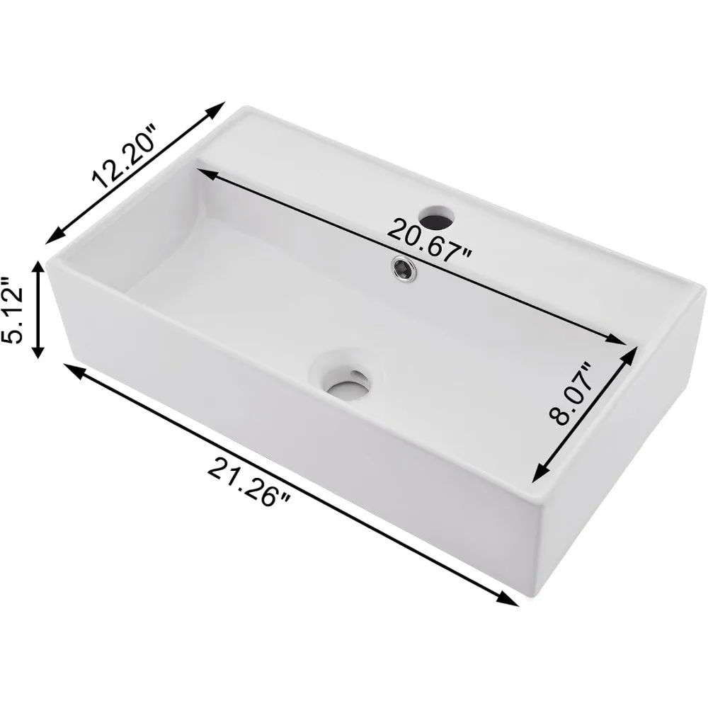 Wall Mounted Bathroom Sink with Towel Rack, 21" X 12" Modern Wall Mount Sink, Sinks for Small Bathrooms Wall Hung Sink 5