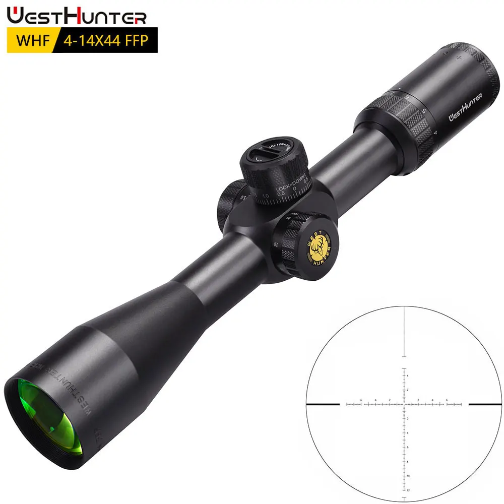 WESTHUNTER WHF 4-14X44 FFP Scope First Focal Plane Side Parallax Hunting Riflescope Long Eye Relief Tactical Optical Sights rifle scope