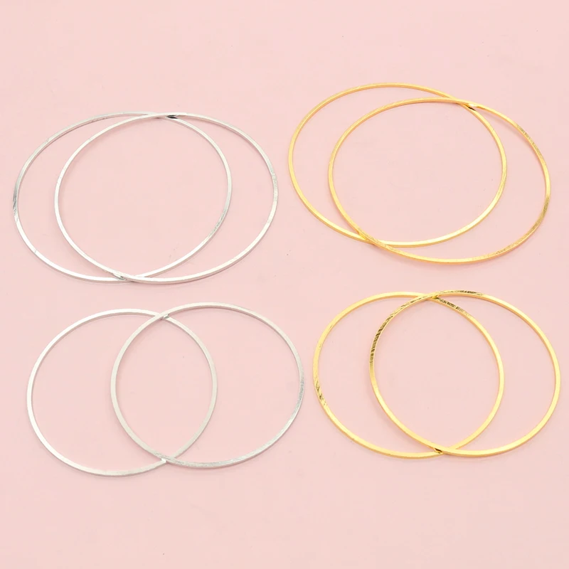 Set of 10 Brass Large Hoop Earring Connectors