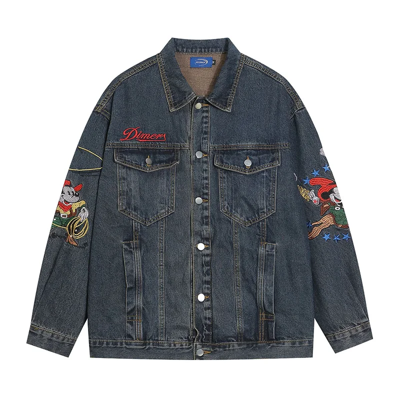 Veste en Jean Vintage Dimers Broderie Cartoon Unique
