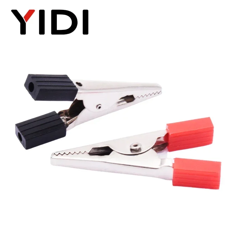 Alligator Clips Insulated 35mm 47mm 70mm Cable Battery Red Black Plastic Handle Metal Test 10pcs