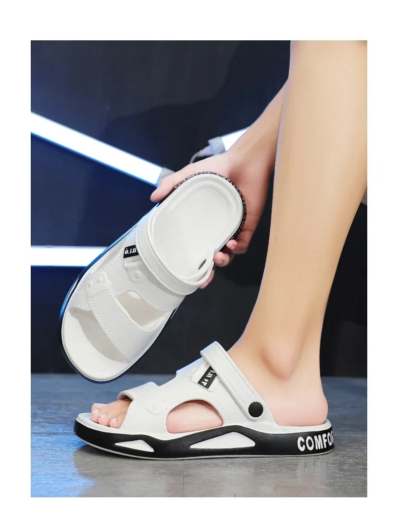 الرجال الصيف إيفا الصنادل شباشب على الموضة داخلي خفيفة الوزن لينة المضادة للانزلاق الشقق الرجال الصنادل في الهواء الطلق الشاطئ الصنادل المفتوحة تو