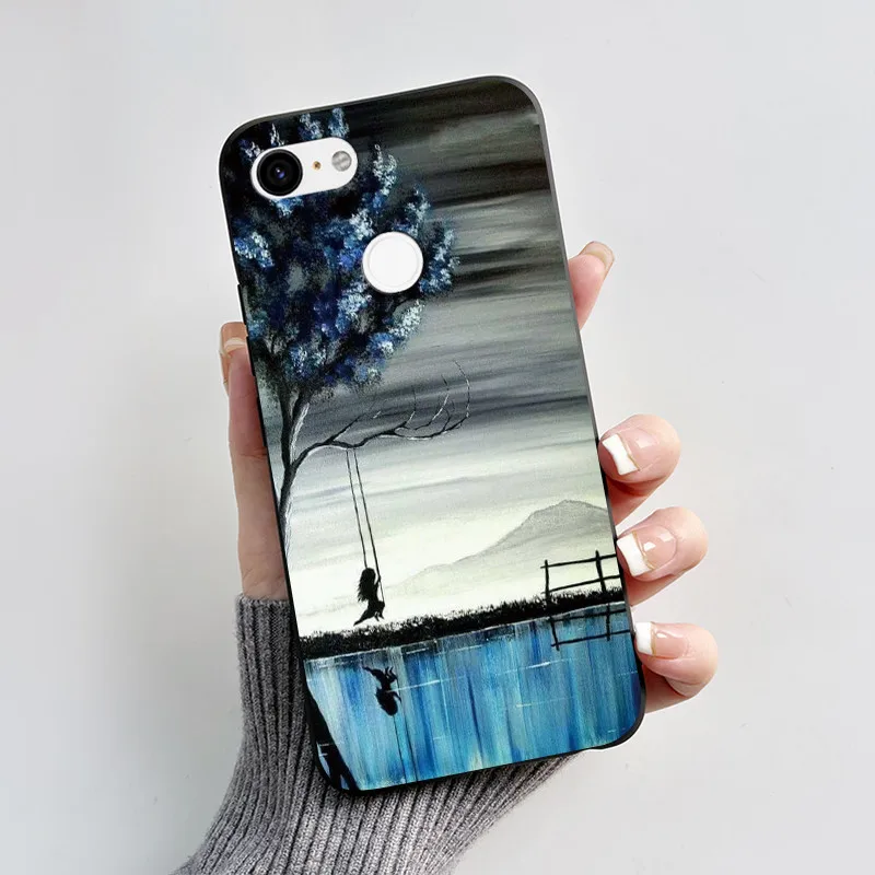 Charming Heart Cartoon Black Bumper Soft TPU Silicone Phone Case