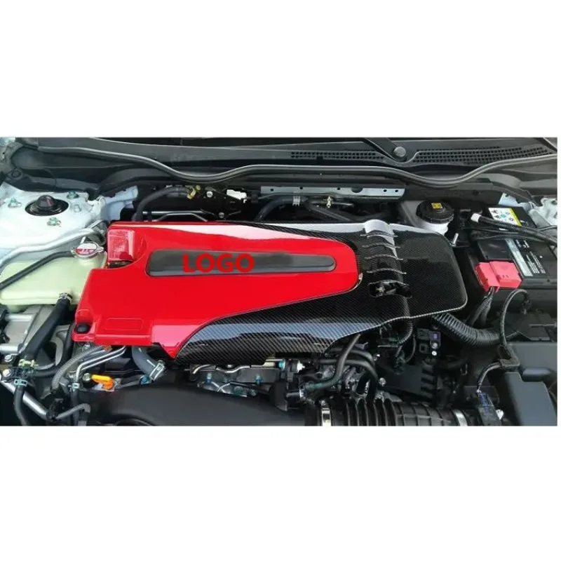 Car engine hood cover For Honda 10th Generation Accord Civic-ABS Carbon Fiber Color Auto Engine Cover Bonnet Hood Soundproof