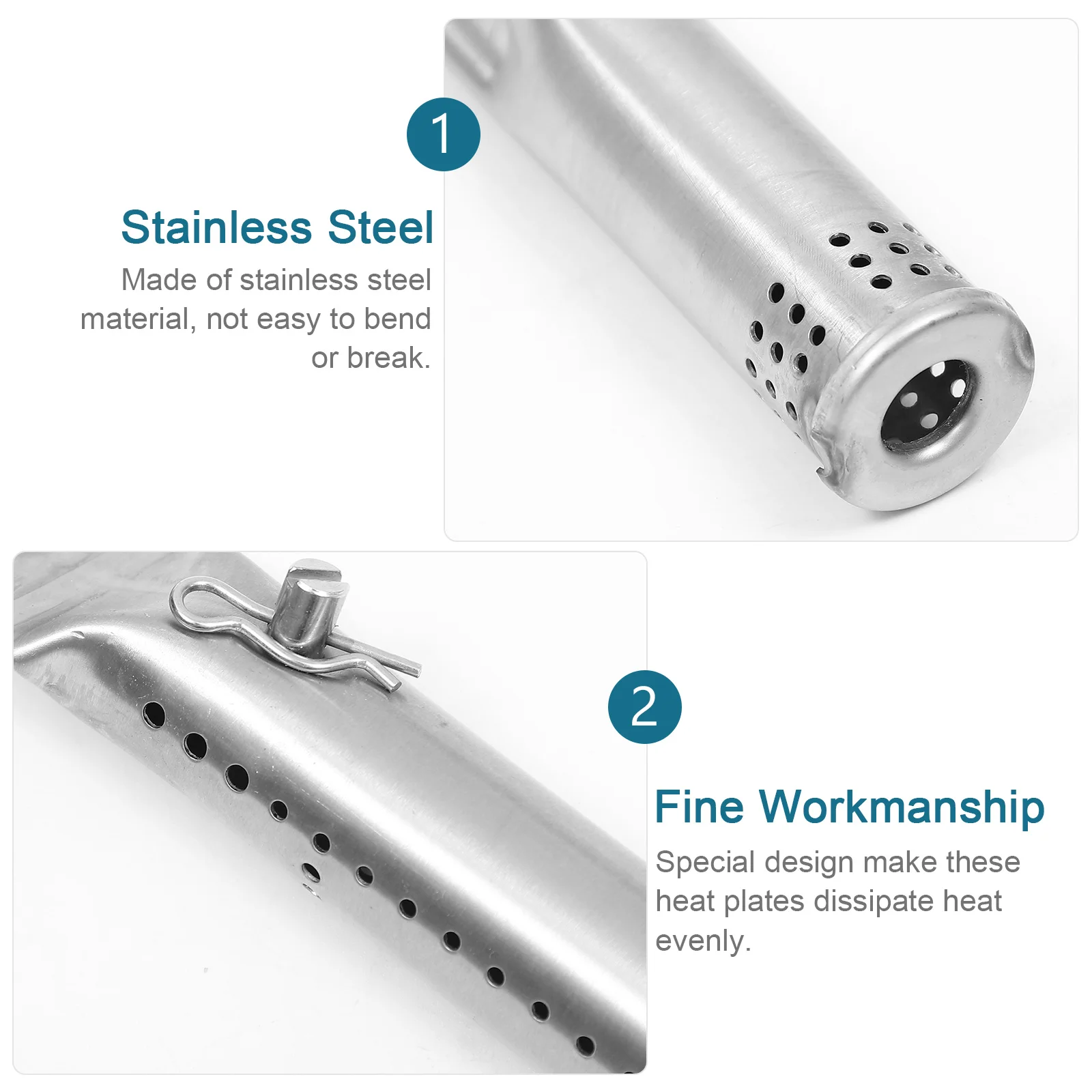 BBQ Grill Pan, 4pcs Stainless Steel Grill Burner Tube for Household Kitchen