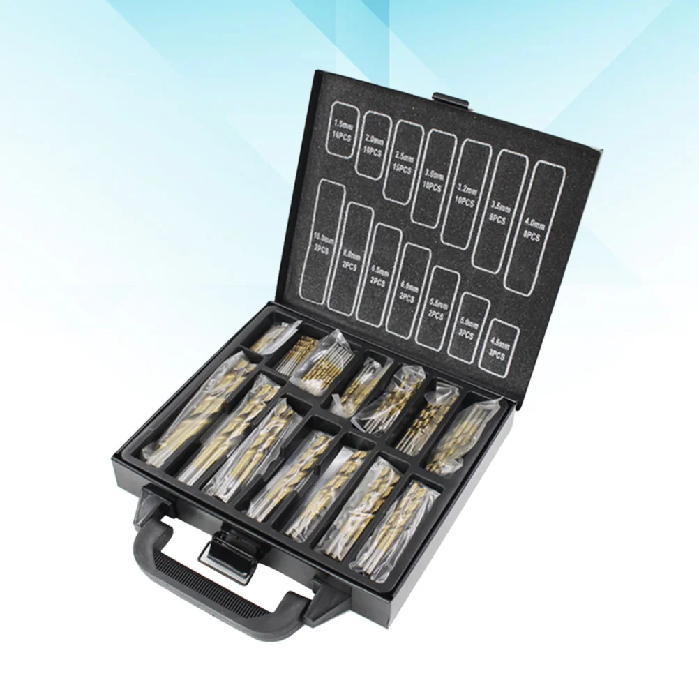 

99pcs HSS 15mm-10mm Titanium Nitride Drill Bit Set Drilling Bits Kit for Metal Plastic Copper and Wood with Durable