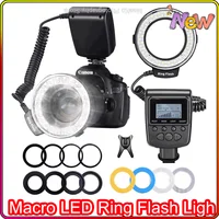 RF-550D 48 Macro LED Ring Flash Light With 8 Adapter Ring For Nikon Canon Pentax Olympus Panasonic DSLR Camera aro de luz Kits 1