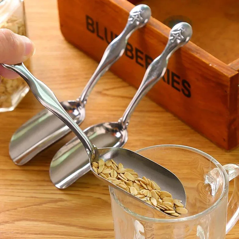 Small Stainless Steel Coffee Spoon Tea Shovel Teaspoon Long Handle Dessert Spoon Home Kitchen Tableware