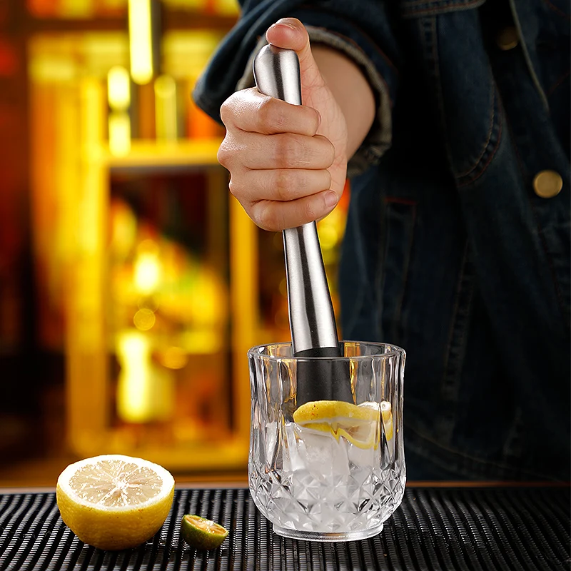 Stainless Steel Crushed Ice Hammers Manual Ice Crushers Fruit Lemon Rammer Bar Tools Shaker Cup Cocktail Muddler Crushed