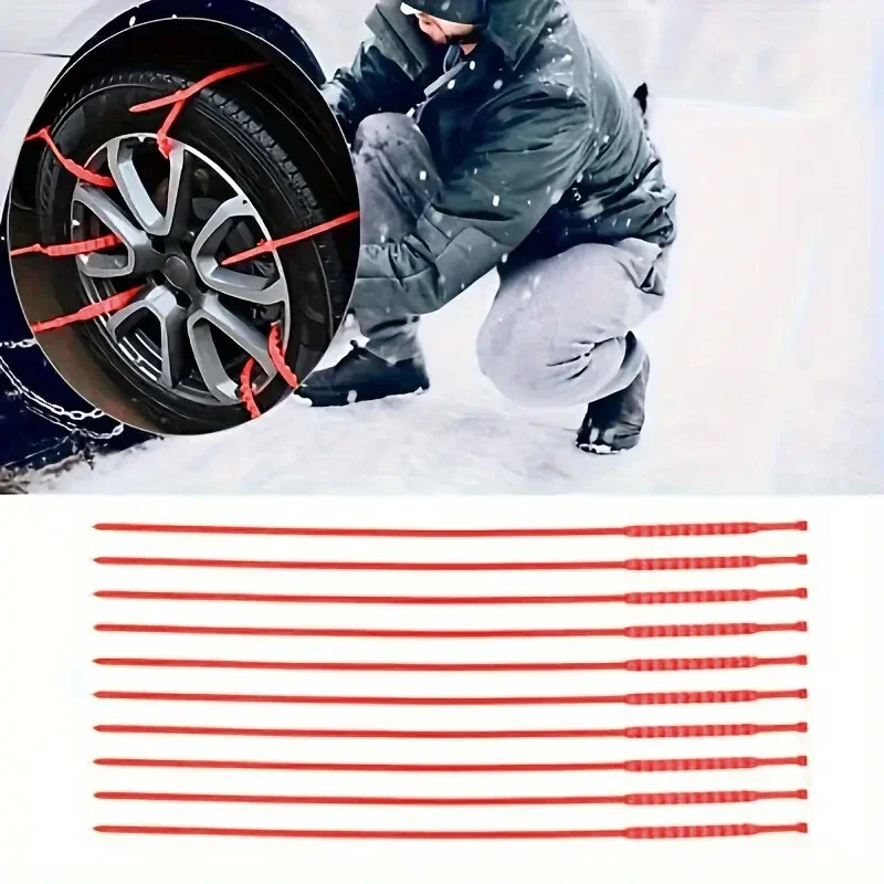 AAZRZRZ Universal Nylon Material Super Grip Snow Tire Chain, Tire Chain, SUV Truck Snow Chain (12pcs)