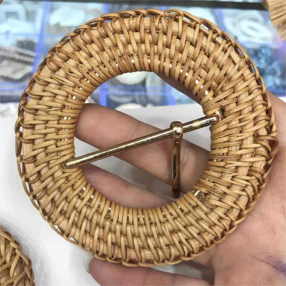 Vietname Bamboo Belt Buckle Handmade Rattan Production
