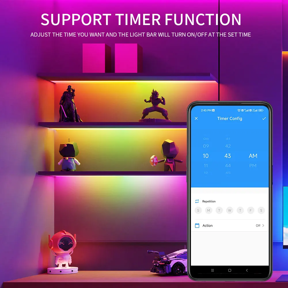 SP617E-SK6812 RGBW 음악 컨트롤러 내장 마이크 WS2814 SM16704 TM1824 LED 스트립 Bluetooth APP 및 IR 원격 제어 DC5-24V