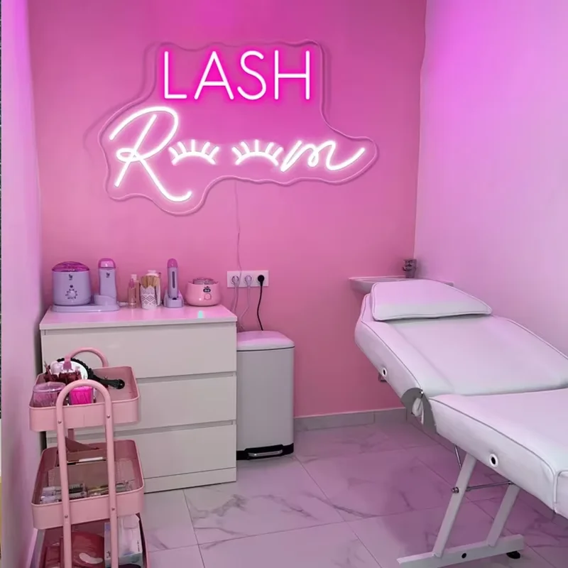 Pink Neon Sign Lights for Salon Wall Art and Room Decor