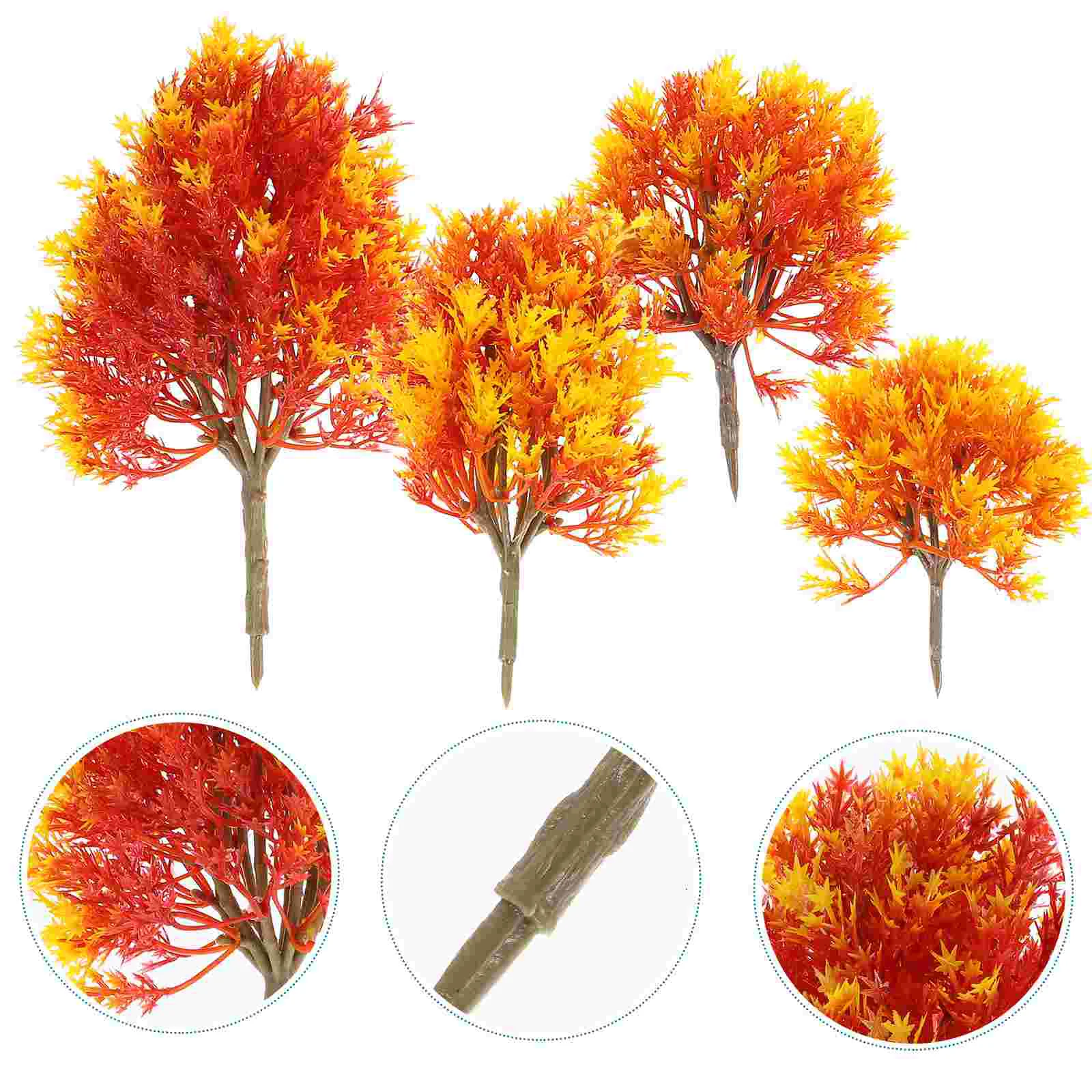 

4 Pcs Bonsai Christmas Decorations Scenery Architecture Trees Maple Miniature