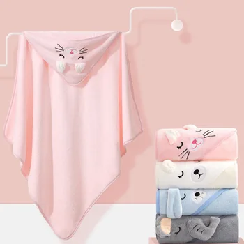 80*80 cm/Asciugamano da bagno per bambini in cartone animato Corpo con cappuccio in fibra di poliestere Accappatoio per neonato Coperta per neonato per ragazza e ragazzo