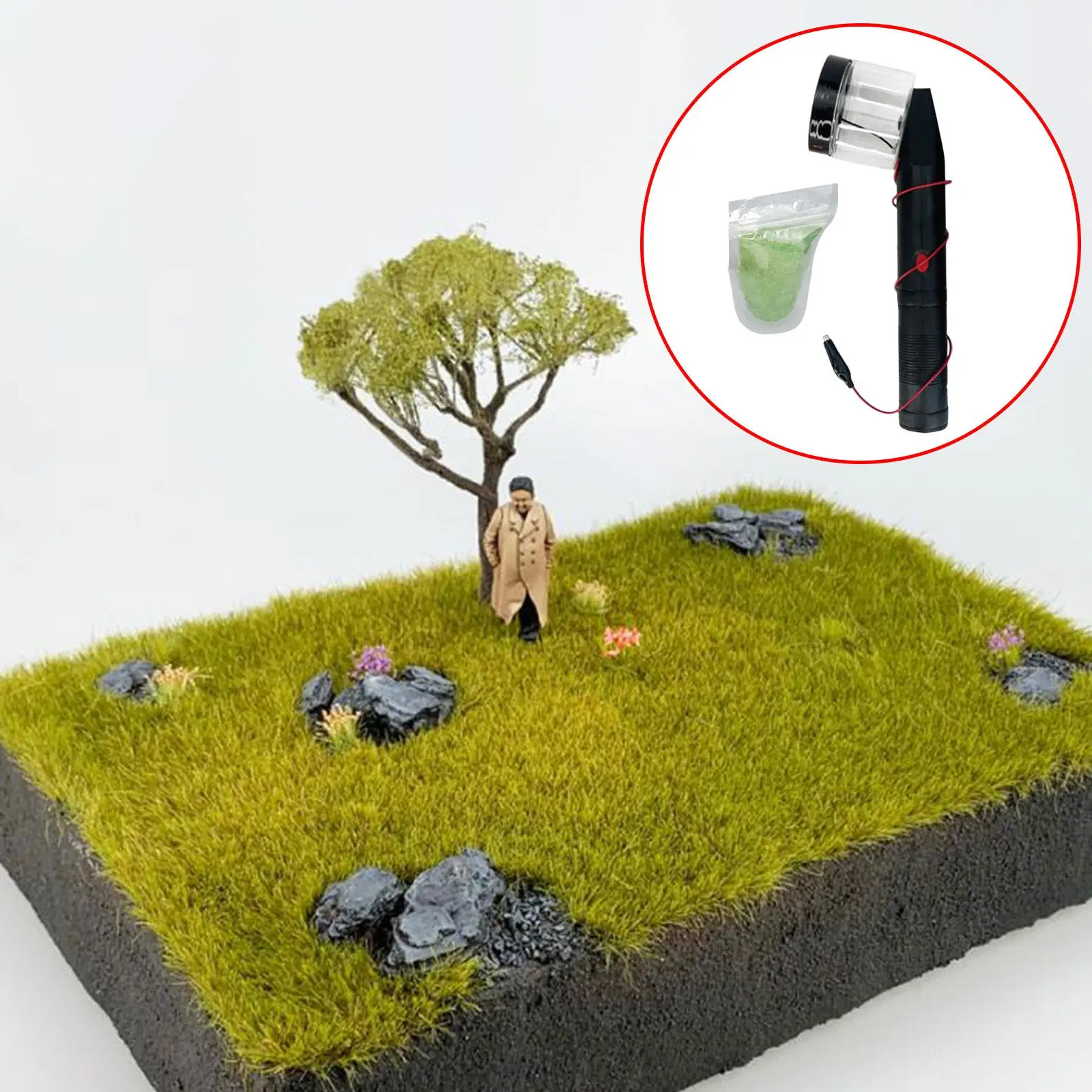 Flocking Machine Static Grass Applicator Electrostatic Grass Planting Machine Hand-held Sand Table Miniature Building DIY Model 4
