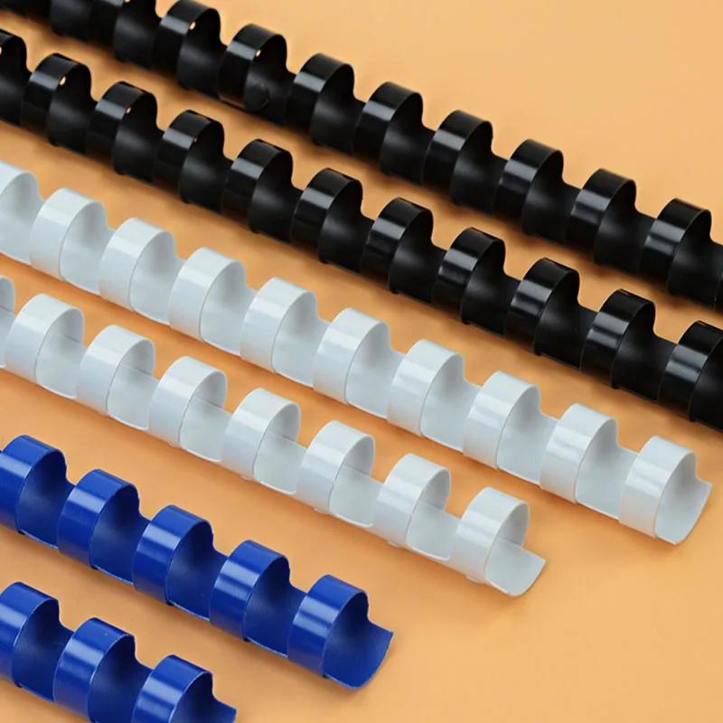Plastic Binding Rings Loose Leaf Binding Coil Book Binding Supplies Plastic Binding Coil 50PCS PVC Binding Aprons 21 Rings 6-12mm A4 File Document Plastic Comb Machine Scrapbook Notebook Office Supplies