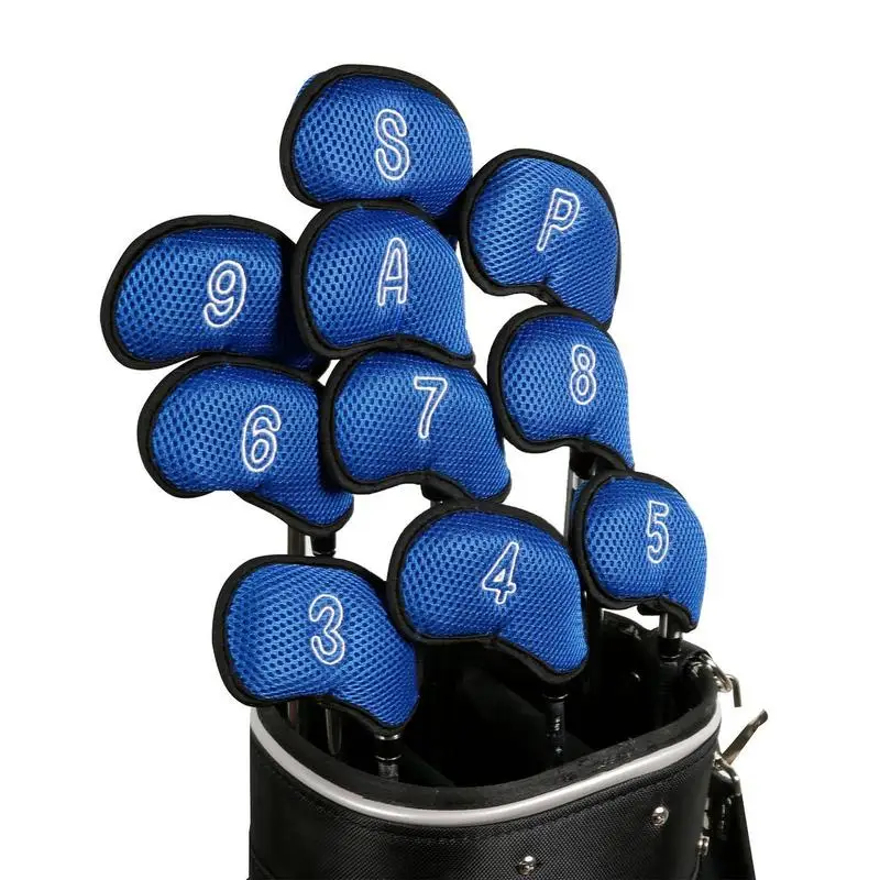 

10pcs/set Golf Head Covers Golf Club Iron Head Protector Cover Golf Accessory 3 4 5 6 7 8 9 S P A Golfer Gift 6 Colors