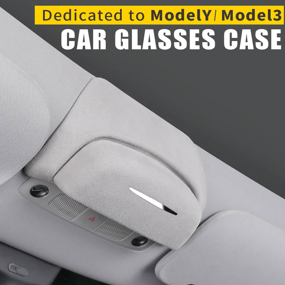 Car Glasses Holder Case Sunglasses Storage Box For Tesla Model 3 Model