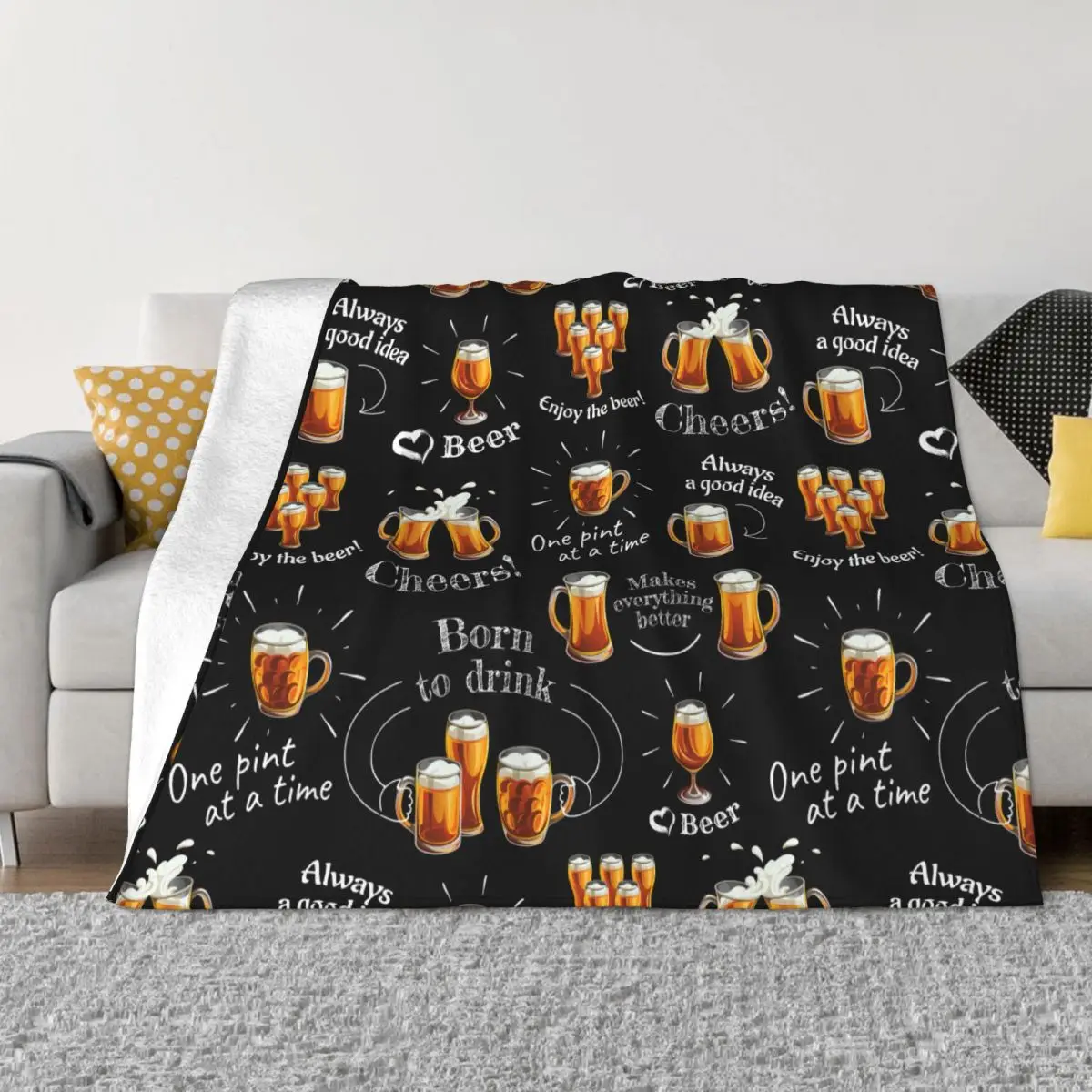 

Beer Glasses And Texts Blankets Fleece Textile Decor Portable Soft Throw Blanket for Bedding Couch Plush Thin Quilt