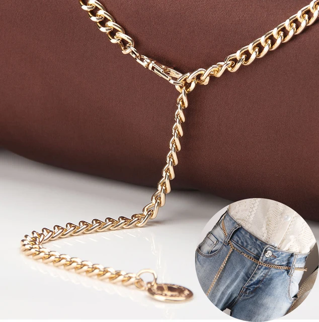 Luxury Brand Designer Metal Chain Belt for Women Bag Pendant Waist Chain  Female Dress Jeans Decorative Waistband Accessories 