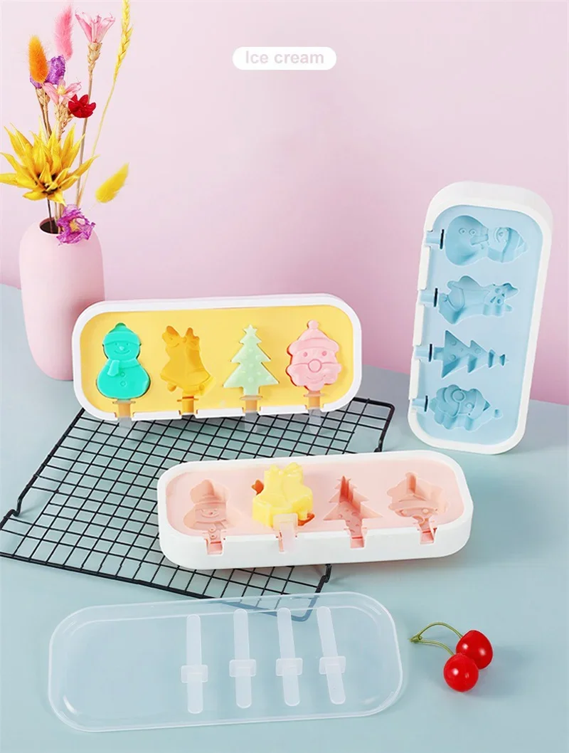 Description Picture 6 of itemCartoon Animals Silicone Ice Cream Mold Easy Popsicle Molds with Lid and sticks DIY Homemade Ice Lolly Ice Cream Bar Pop Molds