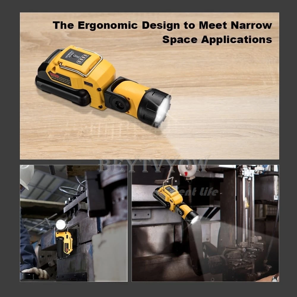 Cordless LED Work Light for Dewalt 12V Battery with Powerful Magnet 280LM Portab