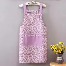  Maid maid apron barber overalls Korean canvas Household Kitchen Apron female antifouling wear-resistant catering overalls 