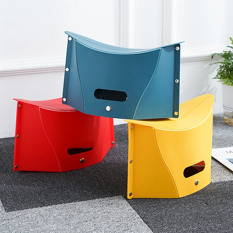 1PC Space-saving Bright-colored Simple Design Collapsible Portable Stool For Camping Storage Stool Storage Folding Chair