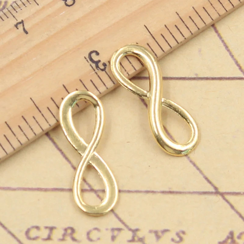 50pcs 매력 무한대 기호 커넥터 23x8mm 티베트어 청동 실버 컬러 펜 던 트 만들기 결과 골동품 DIY 쥬얼리
