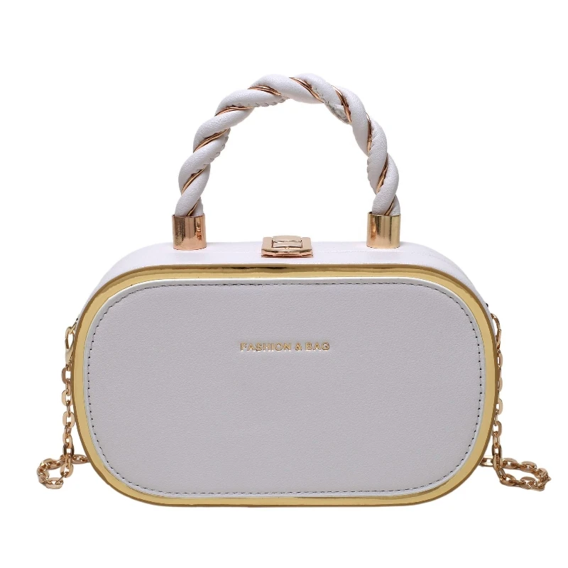 حقيبة فاخرة بسلسلة بيضاوية 100 حقيبة للفتيات ، حقي...