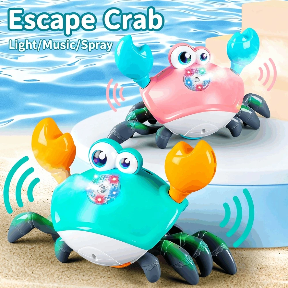 조명, 소리, 스프레이 기능이 있는 전기 게, 어린이들이 등을 오르는 법을 배울 수 있는 만능 걷기 장난감, 크리스마스 및 할로윈 선물