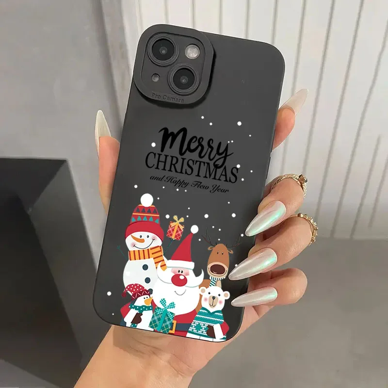 Festive Christmas Tree Santa Snow Soft Silicone Phone Case