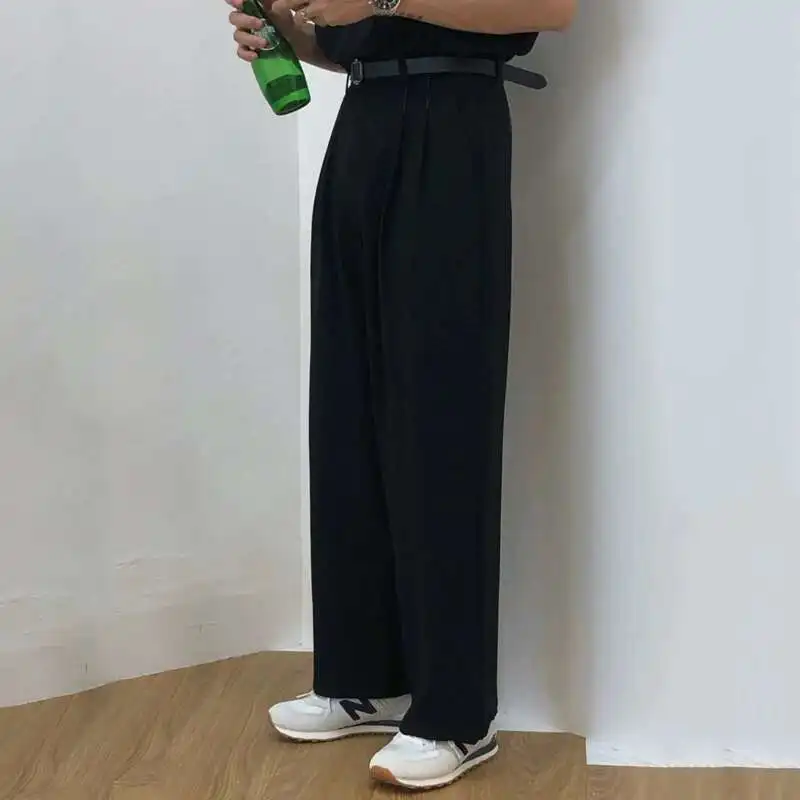 Men's Wide Leg Casual Pants Fashion All-match Straight Trousers Loose Vintage Male Trousers 9Y1937