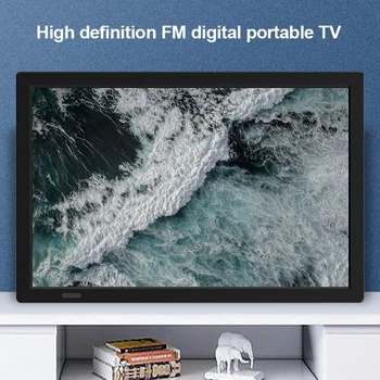 Monitor portatile Mini TV per auto Schermo da 15,4 pollici HD FM Leggero da esterno con supporto Supporto PVR Batteria LED a lunga durata 2 canali 1