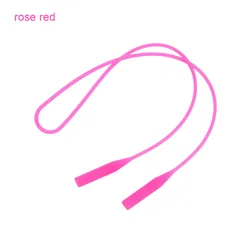 Silicone Candy Color Eyeglasses Strap - Elastic Anti - Slip Sports Holder for Glasses and Sunglasses (Rose red - 53 cm)