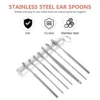 7 Pcs Ear Pick Suit Wax Removal Kit Stainless Steel Spoons Portable Pickers Cleaning Supplies Polished Tools 6