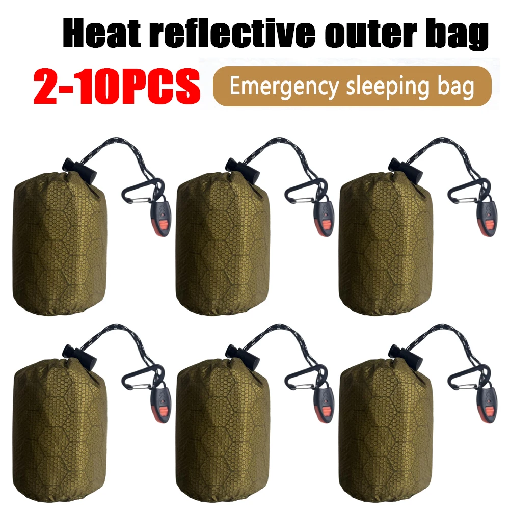 Thermal Sleeping Bag Portable Survival Blanket PE Aluminum Film Warm Windproof Waterproof for Camping Hiking Outdoor 2
