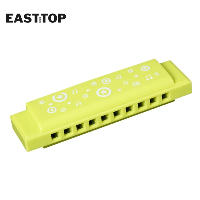 EASTTOP 6PCS 10 Hole Colorful EASTTOP Harmonica for Children Kids Beginner Use Gift C key