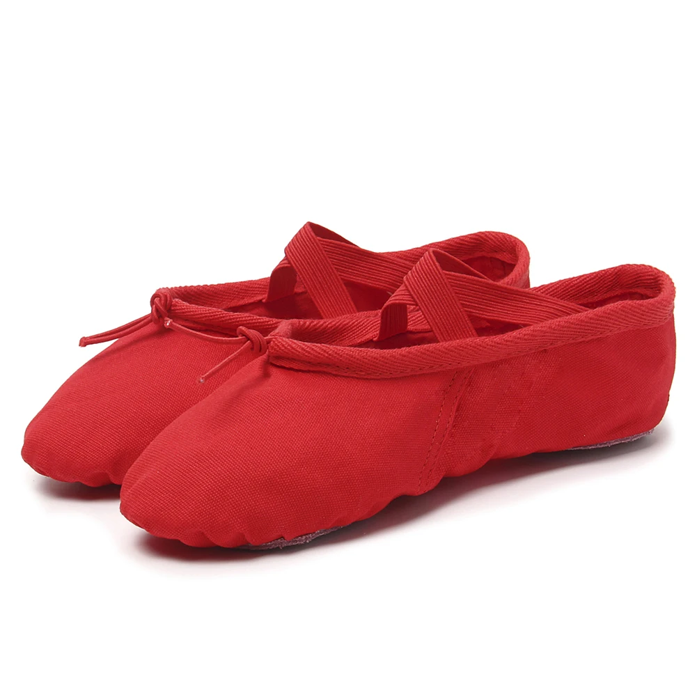 Dance Shoes Flat Girls Ballet Canvas Soft Gym Yoga Practise Kids Woman Slippers