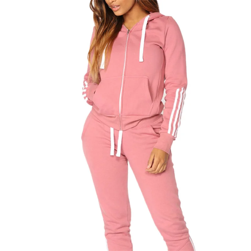 Spring Tracksuit Women 2 Piece Set Print Hoodies+Pants Sportwear Women's Sports Suit Hooded Zippers Sweatshirt Set Female