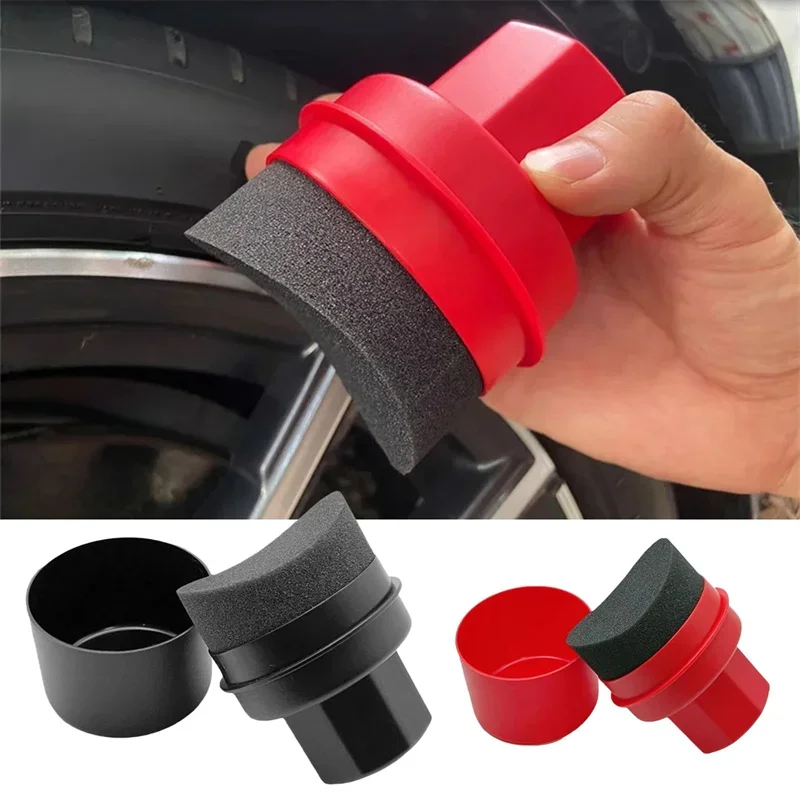 Car Wheel Polishing Waxing Sponge With Lid Tire Wash Wipe Water Suction Sponge Pad Wax Polishing Tyre Cleaning Tools 2