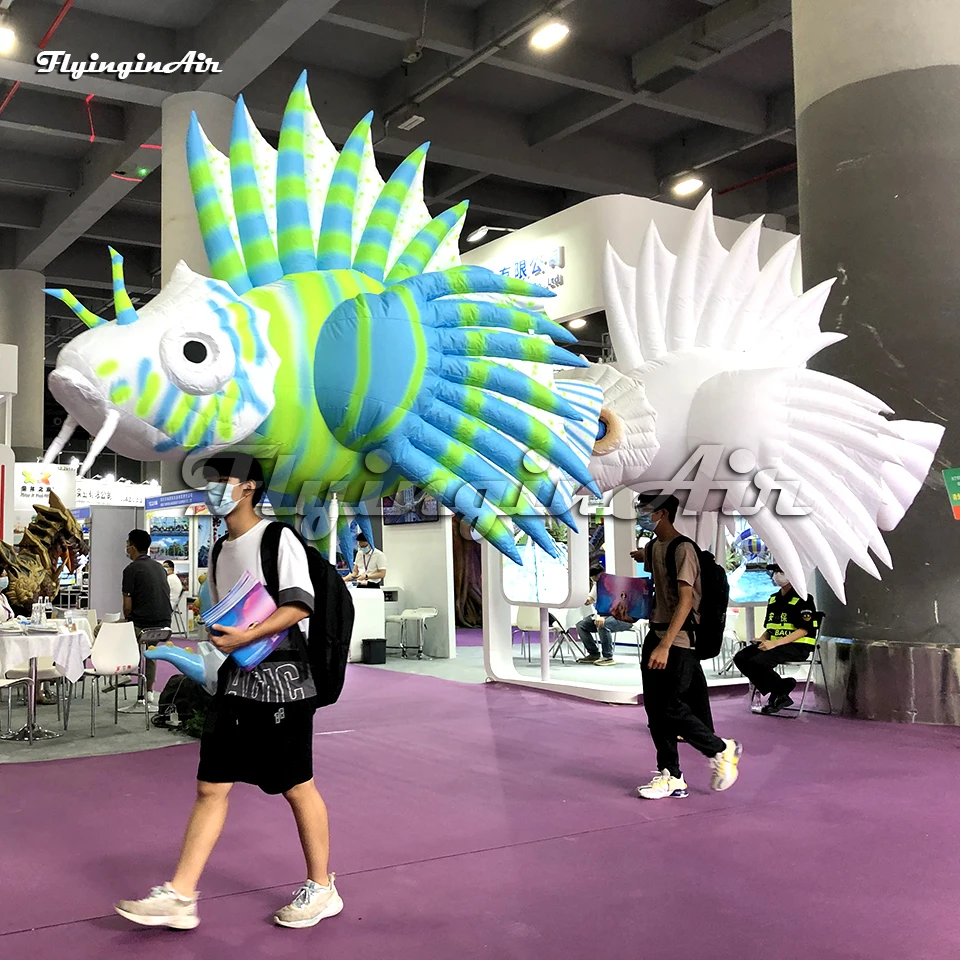 

Amazing Walking Inflatable Fish Puppet Parade Performance Blow Up Marine Animal Balloon With LED Light For Event