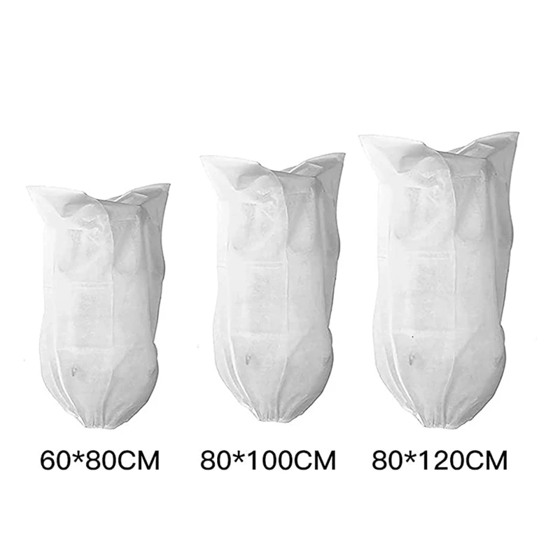 3 Pcs Plant Cover Frost Protection Frost Protection Plant Cover Reusable Blanket With Drawstring, For Cold Winter Weather