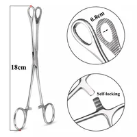 Stainless Steel Veterinary Sponge Forceps (Straight/Curved) 1