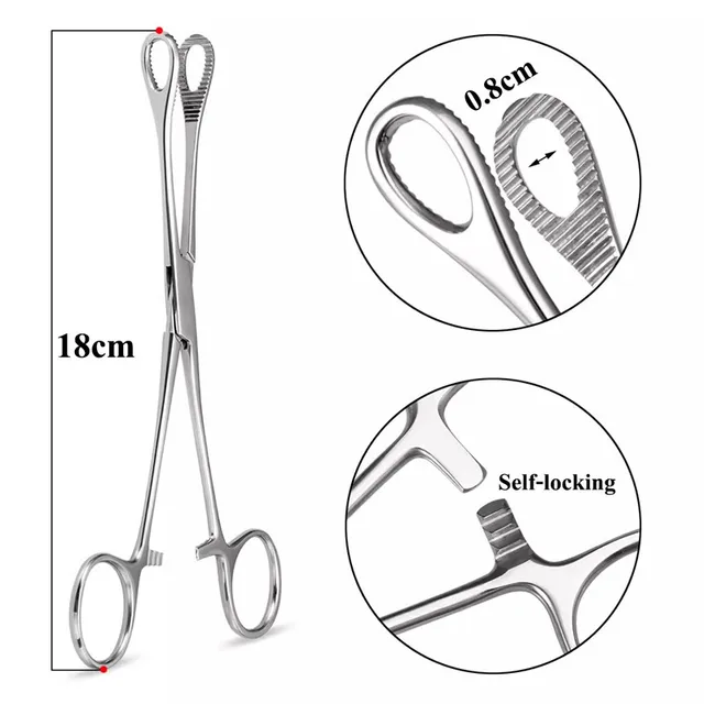 Stainless Steel Veterinary Sponge Forceps (Straight/Curved) 1