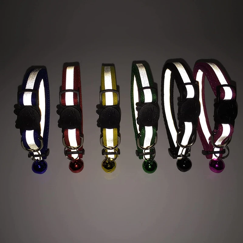 Cat Collar Personalized Nylon Dog Collar Night Safety Adjustable Reflective Dog Leash Pet Necklace For Puppy And Cat Accessories 4