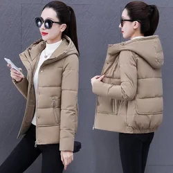 Korean Winter Jacket Women Parkas Hooded Thick Down Cotton Padded Parka 2024 New Female Short Slim Warm Outwear Overcoat Ladies
