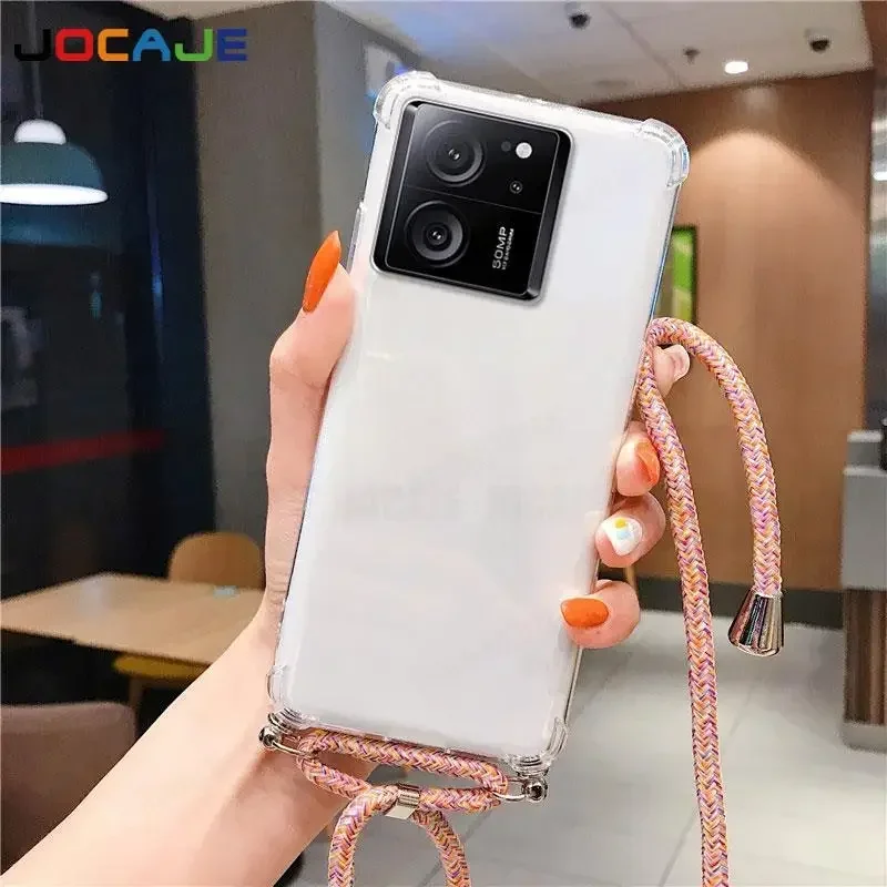 Transparent Shockproof Crossbody Lanyard Case