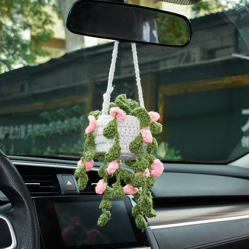 Gehäkelt Lila Blumen Auto Anhänger, Schöne Blumen Auto Hängend, Süße Auto  Accessoires Dekor Teens Innen Rückspiegel Hängeanhänger - .de